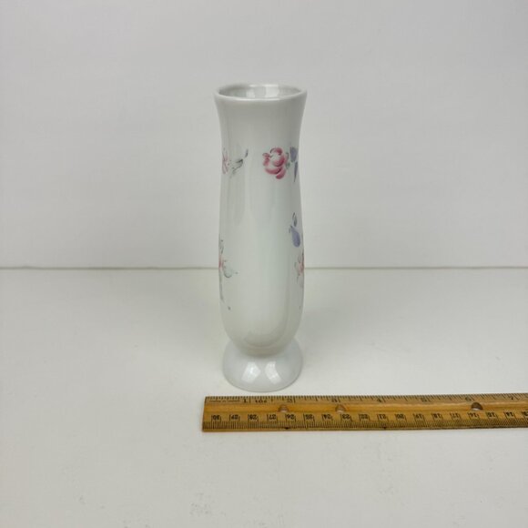 Vtg 90s Especially for you FTD Flower Vase White Pastel Floral Image 6.5in tall - Picture 6 of 14